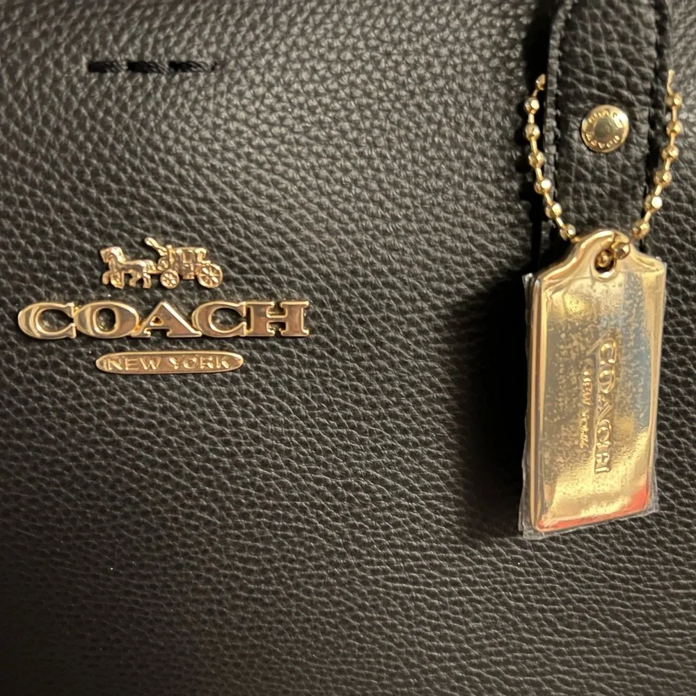 COACH tote Bag Black Leather - Picture 10 of 13